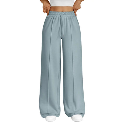 Damen Weite Hose mit Gummibund und Kordelzug – Bequeme Freizeithose
