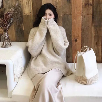 Damen & Herren Retro Pullover – Locker Geschnittener Strickpullover für Herbst und Winter, Vintage Stil