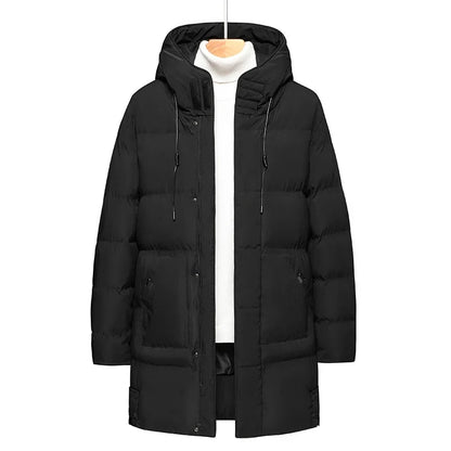 Herren Winter Steppmantel mit Kapuze und langen Ärmeln