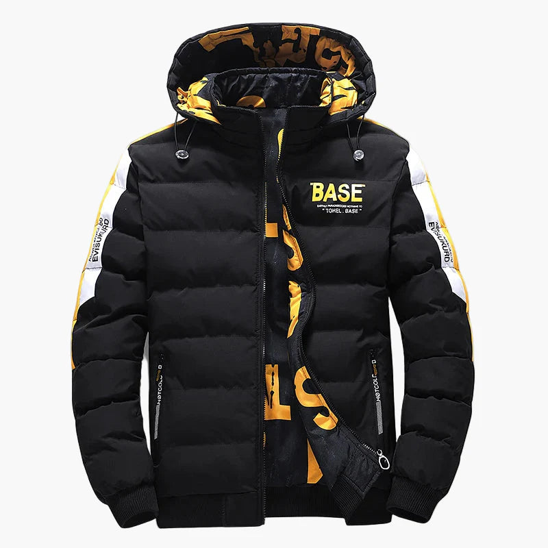Herren Winter Steppjacke mit Kapuze – Streetwear Warm Outdoor Freizeitjacke