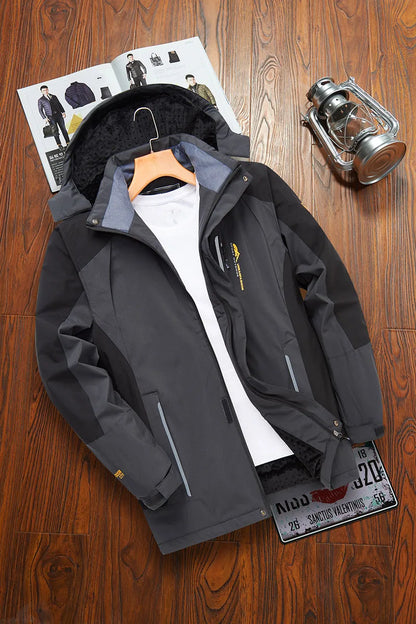 Herren Winterjacke mit Kapuze und Fleece-Futter – Atmungsaktiv & Winddicht, Blau