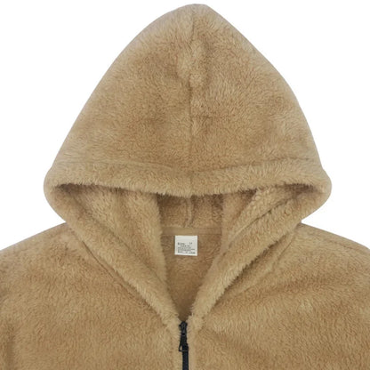 Teddyfleece Kapuzenjacke mit Reißverschluss für Herren
