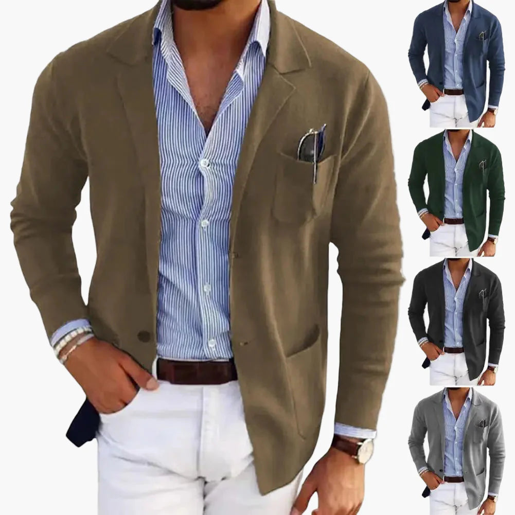 Herren Blazer Sakko Modern Business Casual Einreiher mit Revers und Taschen – Eleganter Stil für Büro & Alltag