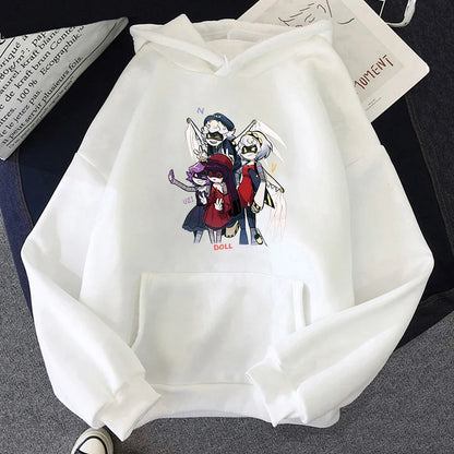 Hoodie mit Kapuze & Kängurutasche – Cartoon-Charakter-Print
