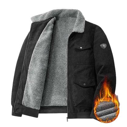 Herren Winter Cordjacke mit Lammfellfutter – Urbaner Retro-Stil, Warm & Modisch