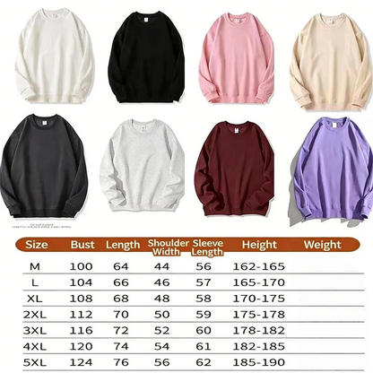 Unisex Basic Rundhals Sweatshirt Uni Farbe Langarm