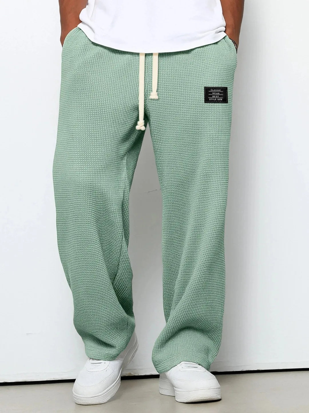 Unisex Freizeithose Waffel-Optik mit Kordelzug