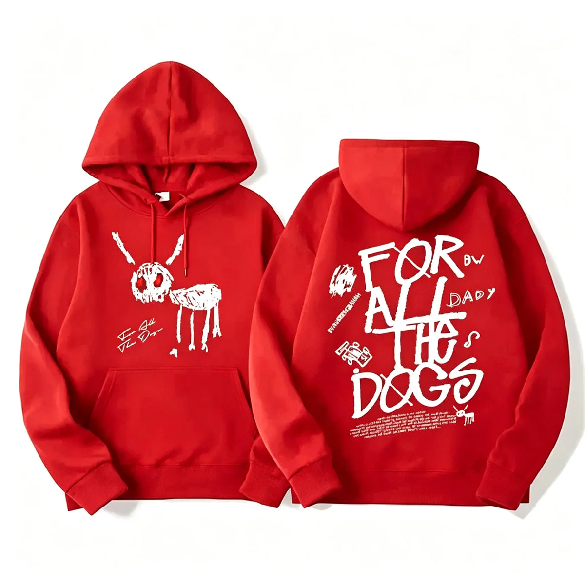 Hoodie Unisex mit Kapuze und Statement-Print auf Vorder- und Rückseite