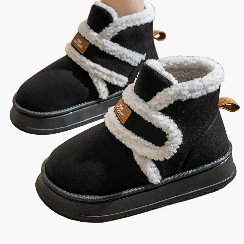 Damen Winter Hausschuhe mit Warmfutter und Klettverschluss – Komfortable Indoor Boots für Zuhause