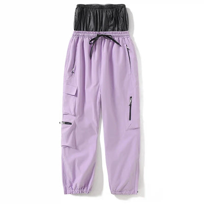 Unisex Cargohose mit Reißverschlüssen und Kordelzug