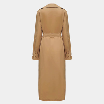 Herren Trenchcoat Lang Zweireiher mit Gürtel, Klassischer Herrenmantel für Frühling & Herbst