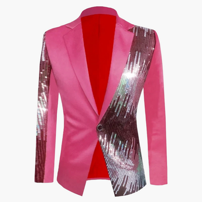 Herren Sakko Modern Blazer für Bühne und Party mit Pailletten-Design – Auffälliger Anzug für besondere Anlässe
