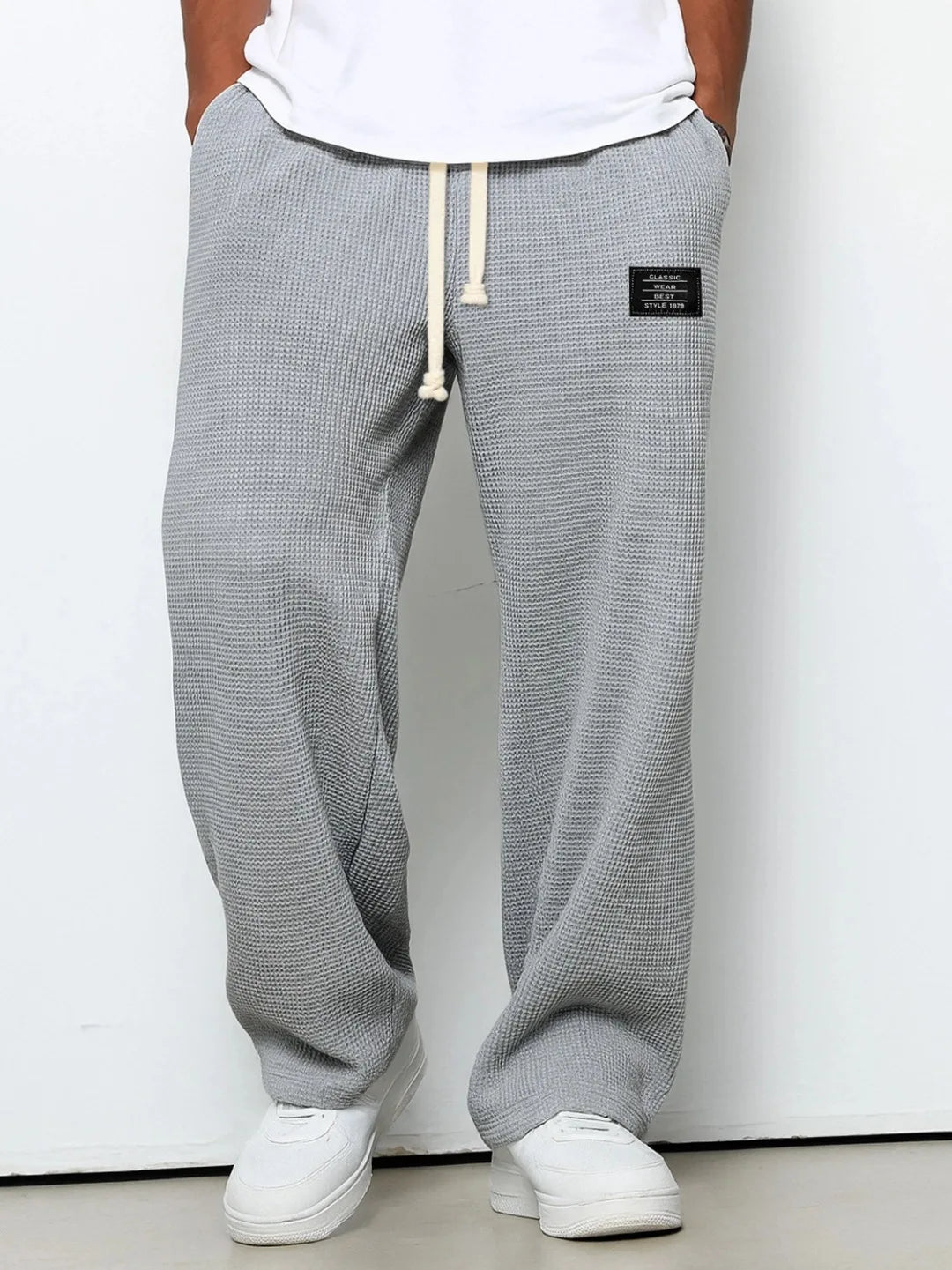 Unisex Freizeithose Waffel-Optik mit Kordelzug