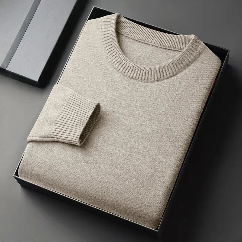 Herren Pullover Rundhals Langarm Basic Strickpullover