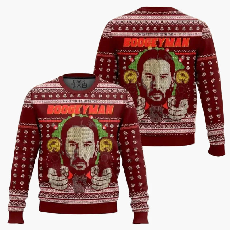 Herren Ugly Christmas Sweater John Wickmas Pullover – Lustiger Weihnachts-Pulli für Fans