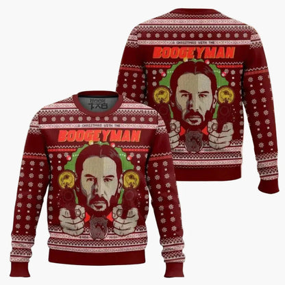 Herren Ugly Christmas Sweater John Wickmas Pullover – Lustiger Weihnachts-Pulli für Fans