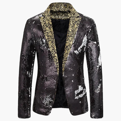 Herren Luxus Pailletten Sakko Blazer für Bühne, Party & Event – Extravaganter Anzug im auffälligen Design