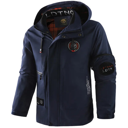 Herren Jacke mit Kapuze & Mehreren Taschen - Casual Windjacke