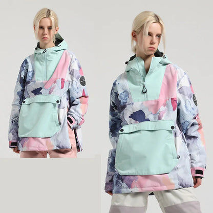 Unisex Anorak Jacke mit Kapuze und Kängurutasche