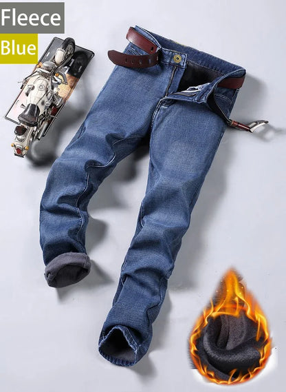Herren Jeans Hose Straight Fit Denim Freizeithose Blau
