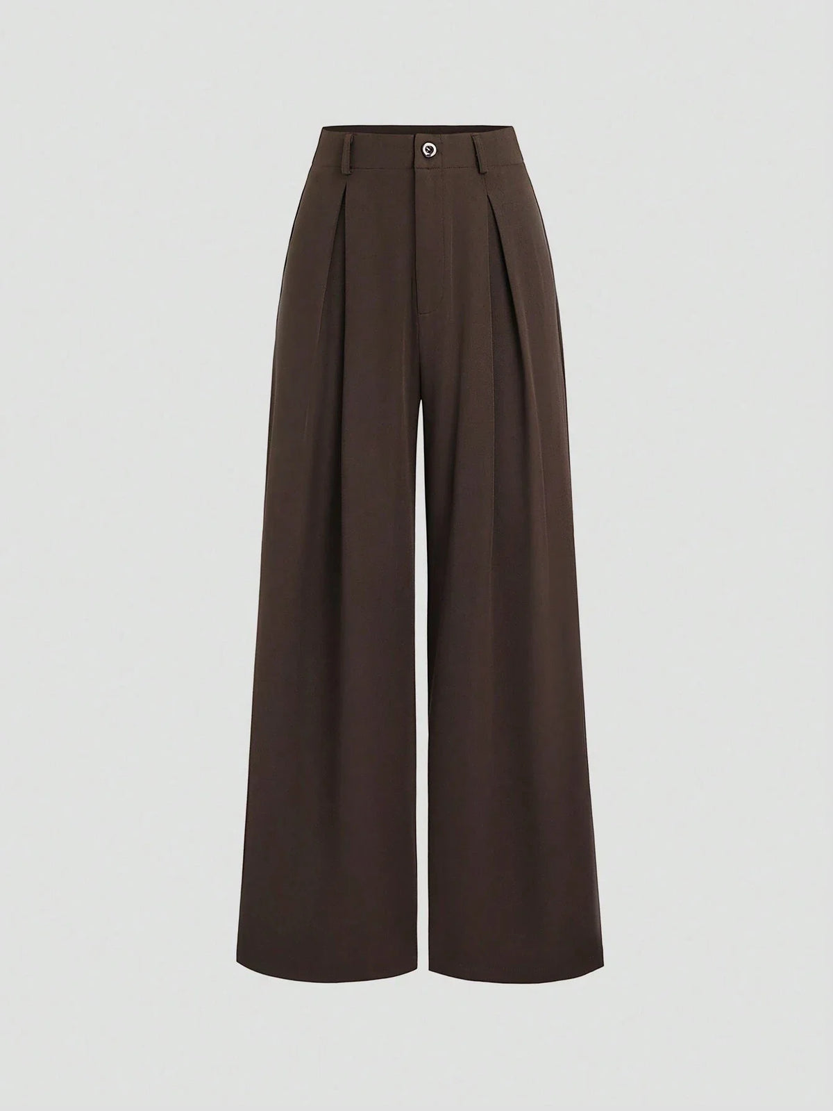 Damen Marlenehose mit weitem Bein, hoher Taille und Falten
