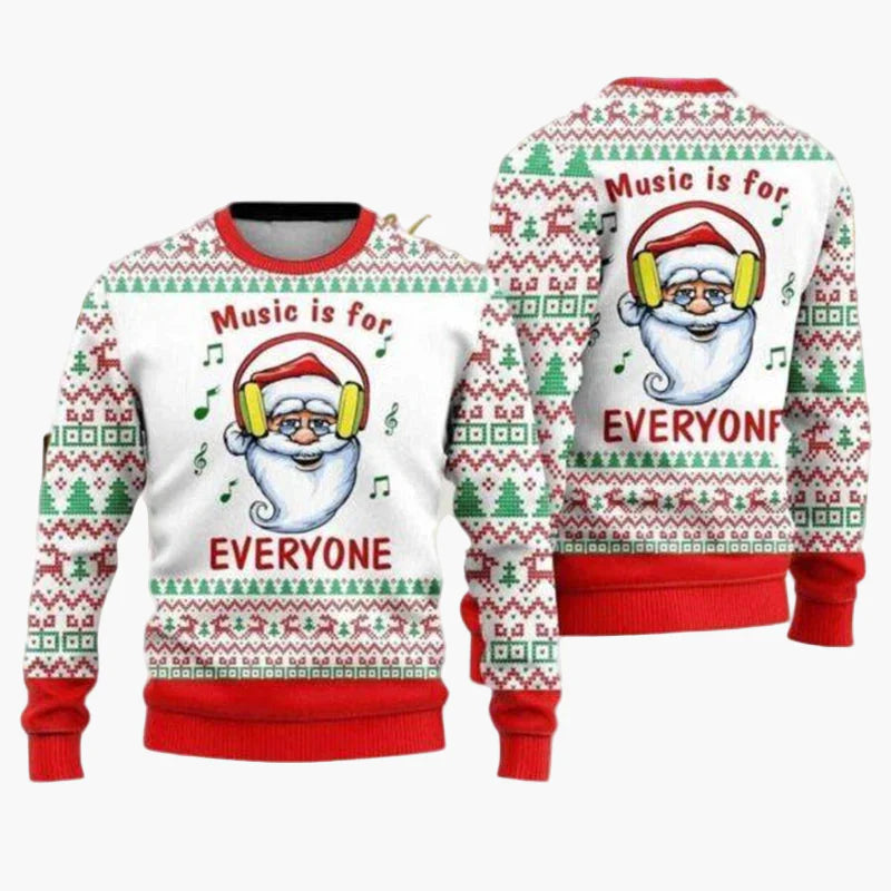 Herren Ugly Christmas Sweater Biker Stil – Lustiger Weihnachts-Pullover mit Santa auf Motorrad
