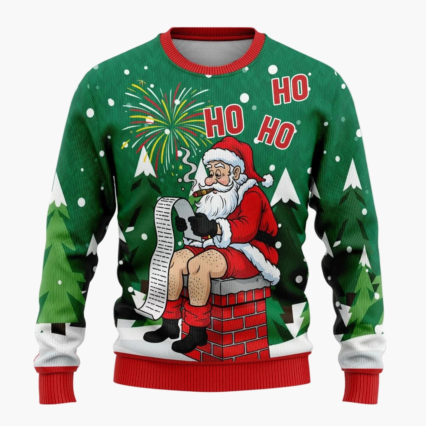 Herren Lustiger Weihnachts-Pullover mit frechem Santa-Motiv – Perfekt für Ugly Christmas Sweater Partys