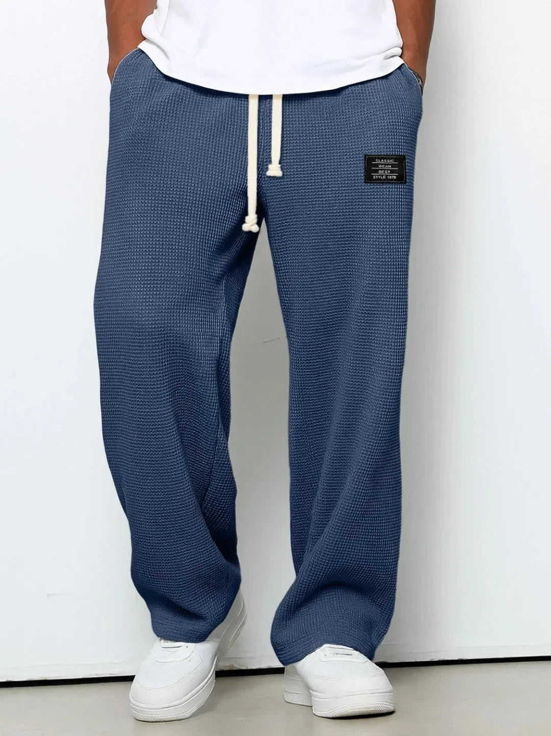 Unisex Freizeithose Waffel-Optik mit Kordelzug