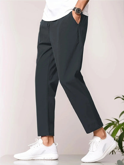 Herren Freizeithose Schwarz mit Kordelzug