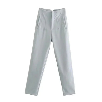 Damen High-Waist Hose Business Elegant Knöchellang