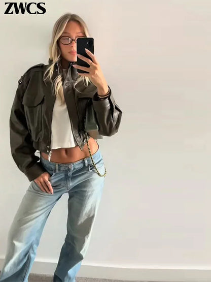 Damen Kurzjacke im Bomber-Stil mit Taschen
