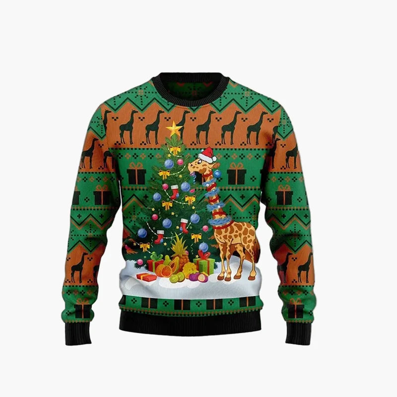 Herren Weihnachts-Pullover Lustig Ugly Christmas Sweater „Christmas Bros“ mit Santa & Jesus – Perfekt für Weihnachtsfeiern