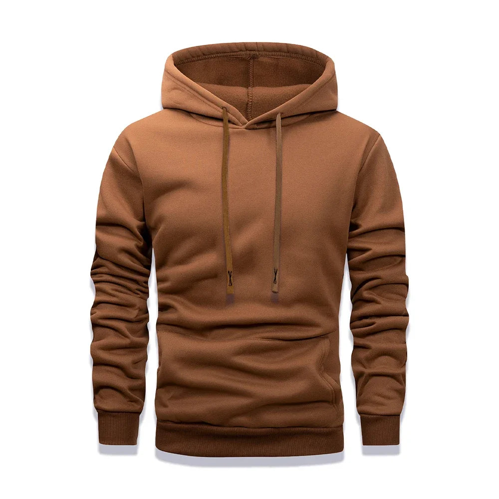 Herren Hoodie Unifarben Kapuzenpullover mit Kängurutasche