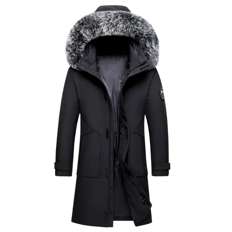 Winterparka Herren mit Kapuze & Fellbesatz - Warm Gefüttert
