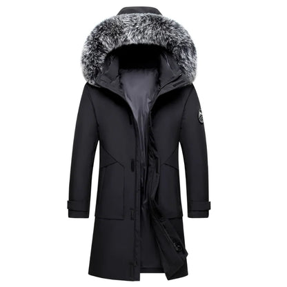 Winterparka Herren mit Kapuze & Fellbesatz - Warm Gefüttert