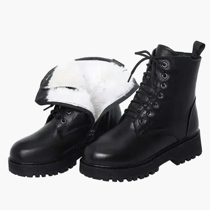 Damen Winter-Stiefeletten mit Absatz – Modische Schnürboots für kalte Tage