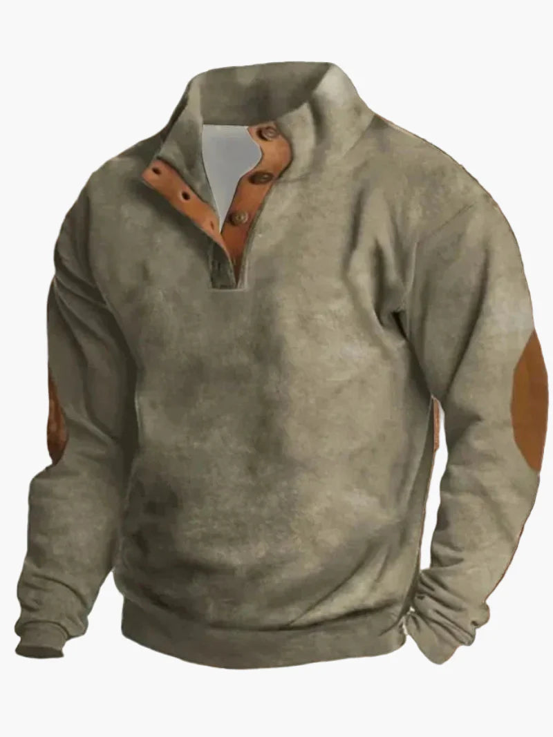 Herren Pullover mit Western Motiv und Digitaldruck – Vintage Cowboy Style, Winter Freizeit Sweater