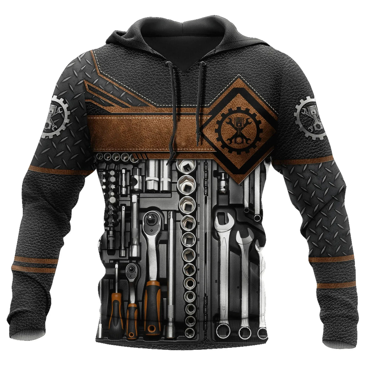 Unisex Kapuzenpullover Hoodie Mechaniker-Motiv Maschinen & Werkzeuge