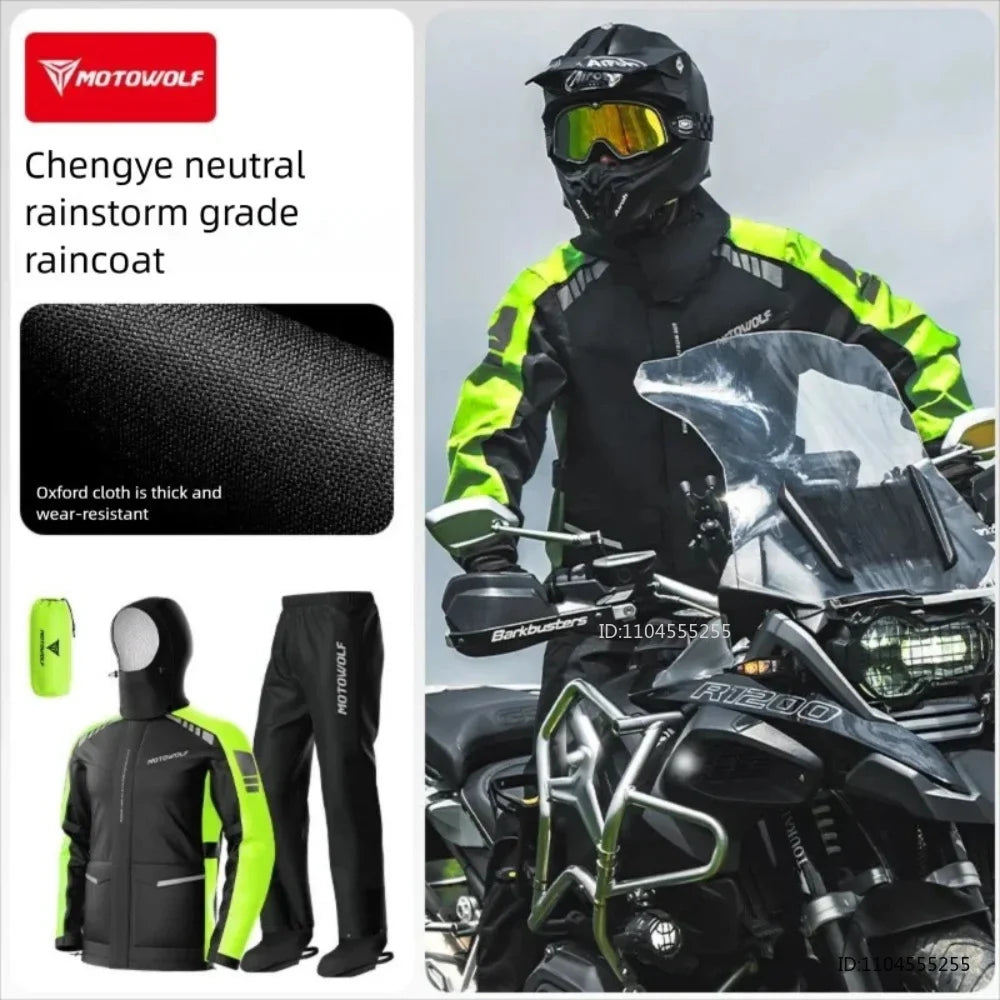 Motorrad Regenanzug Jacke und Hose Wasserabweisend Reflektierend