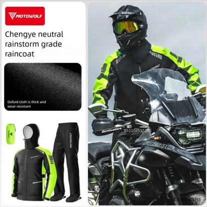 Motorrad Regenanzug Jacke und Hose Wasserabweisend Reflektierend