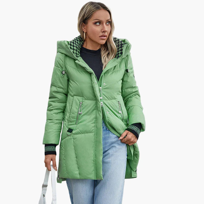 Damen Winter Steppmantel mit Kapuze – Modischer, warmer Outdoor Parka für Alltag und Freizeit