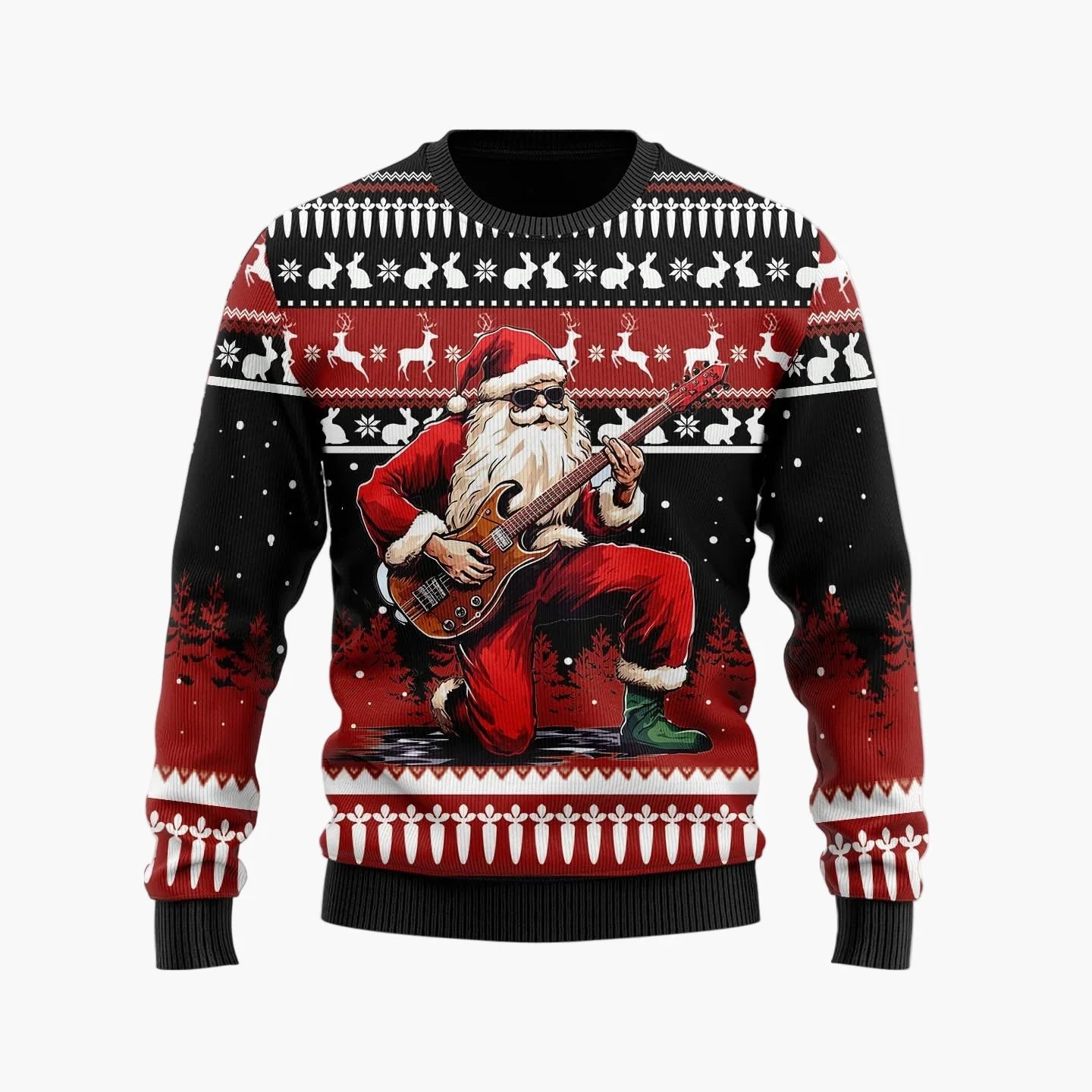 Herren Weihnachtspullover Lustig – Ugly Christmas Sweater mit Santa Claus Motiv und Spruch