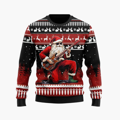 Herren Weihnachtspullover Lustig – Ugly Christmas Sweater mit Santa Claus Motiv und Spruch
