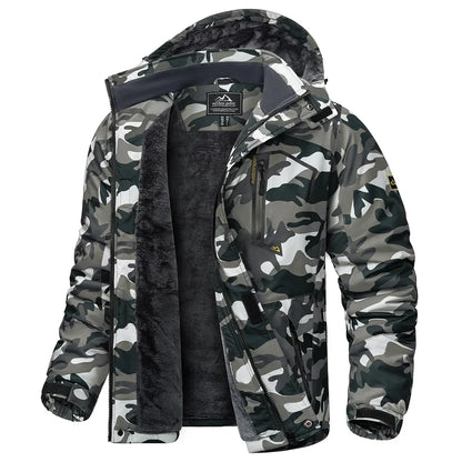Winter Outdoorjacke für Herren mit Kapuze und Plüschfutter, viele Farben