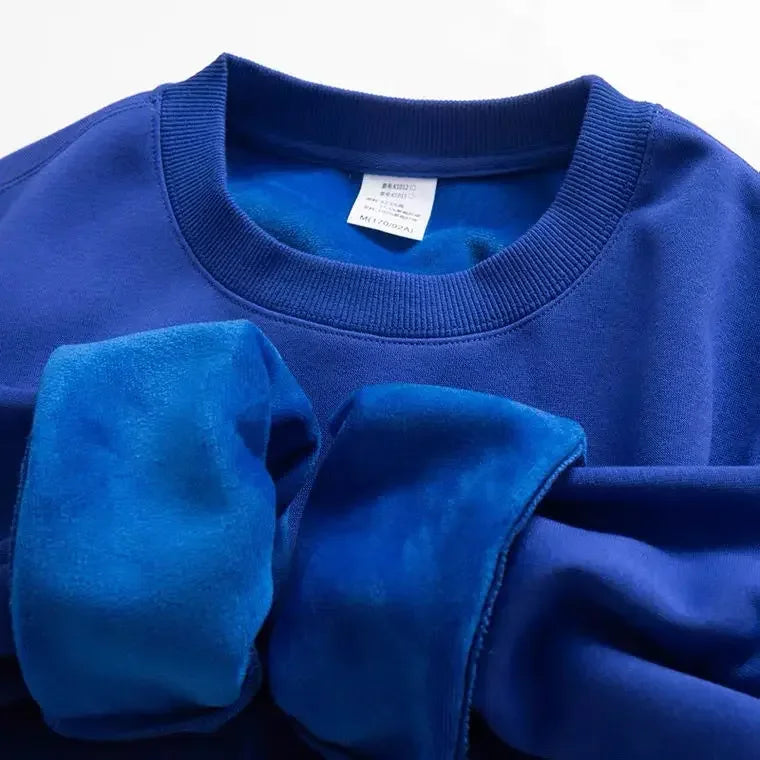 Unisex Langarm Sweatshirt Rundhals mit weichem Innenfutter