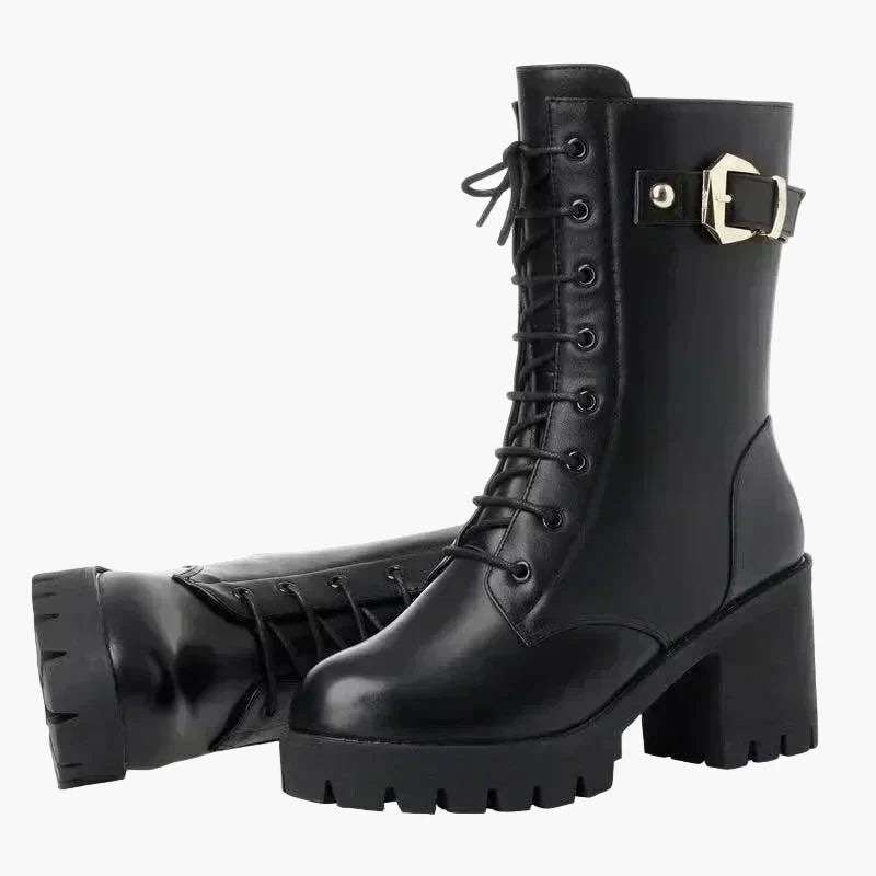 Damen Winter-Stiefeletten mit Absatz – Modische Schnürboots für kalte Tage