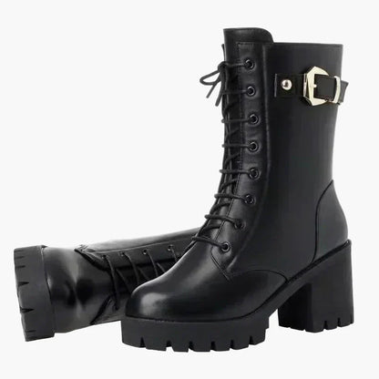 Damen Winter-Stiefeletten mit Absatz – Modische Schnürboots für kalte Tage