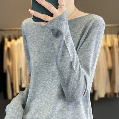 Damen Langarmshirt weiter Ausschnitt weiches Material