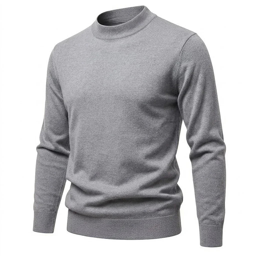 Herren Mock-Neck Pullover Langarm Basic