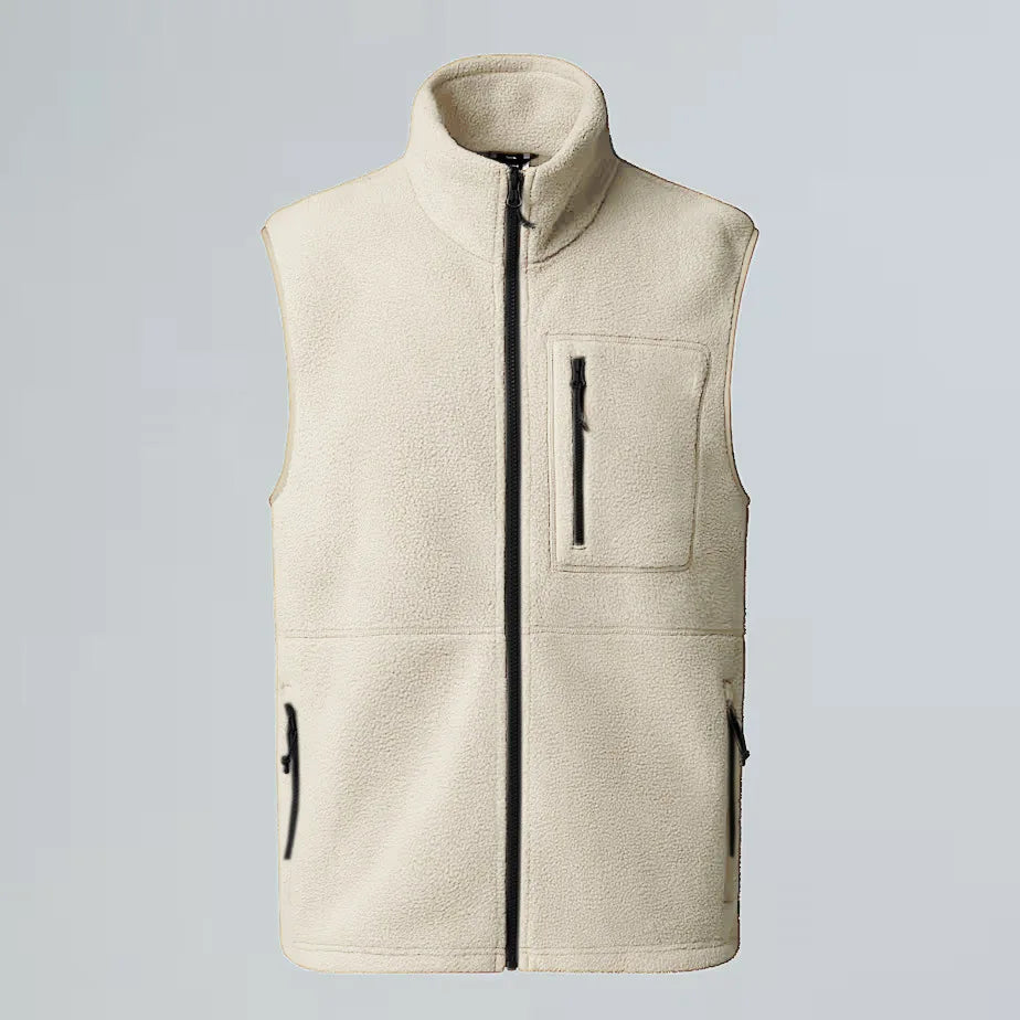 Fleece Weste mit Stehkragen Reißverschluss Tasche Herren